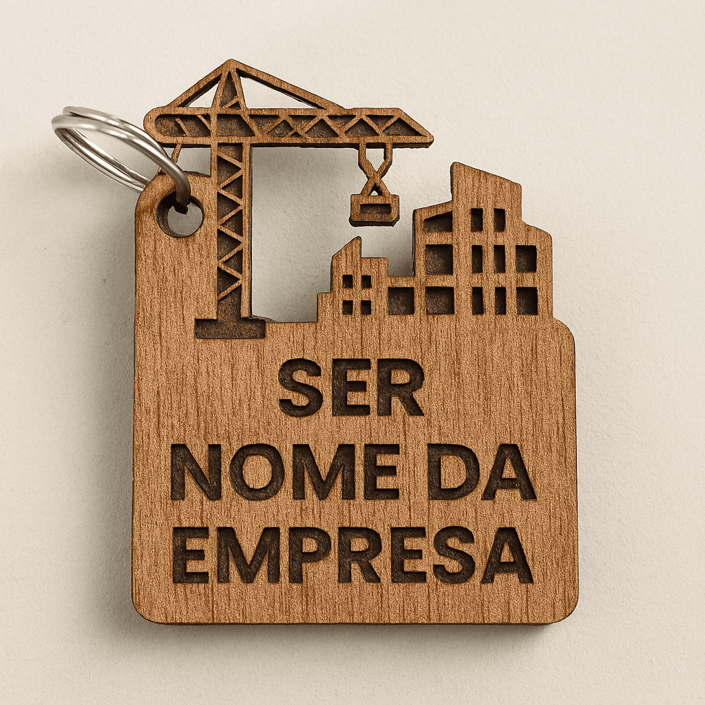 Chaveiro de construção civil em madeira